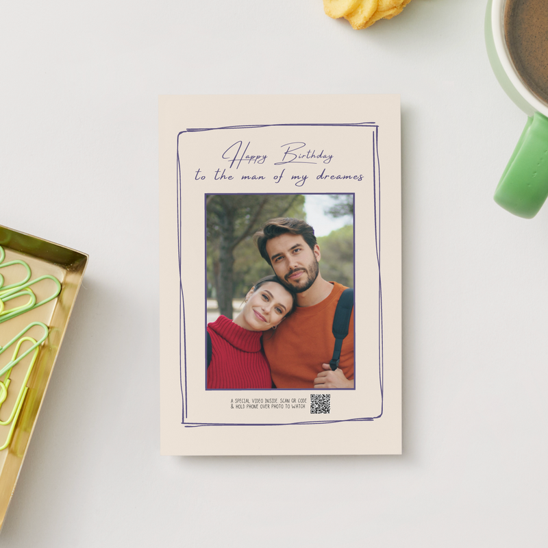 Classic birthday video greeting card lifestyle mockup