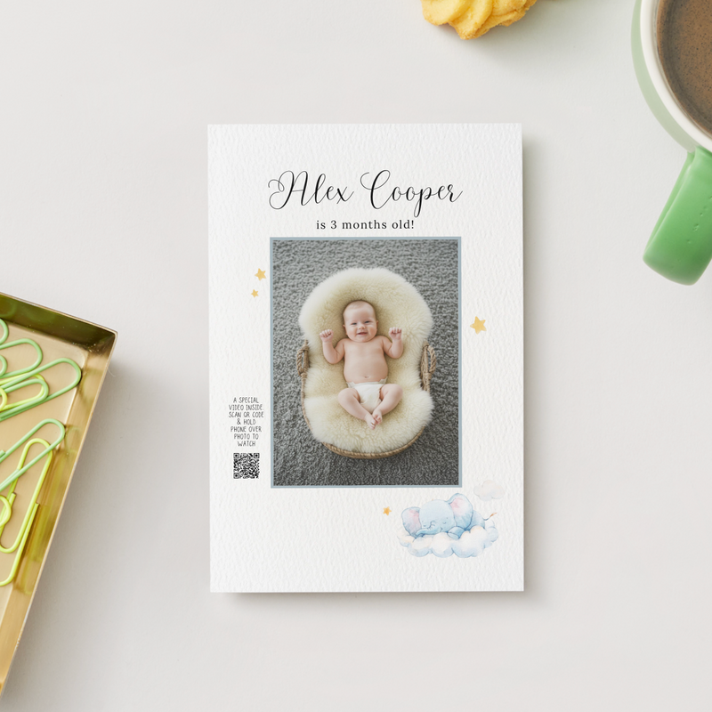 New baby video greeting card lifestyle mockup