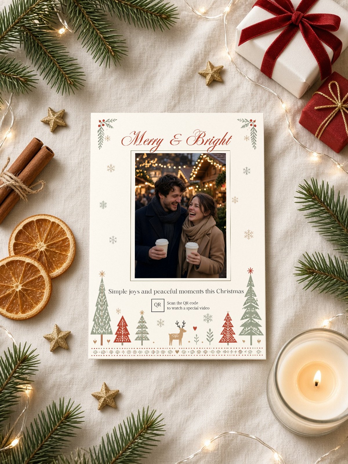 Card on a Christmas table