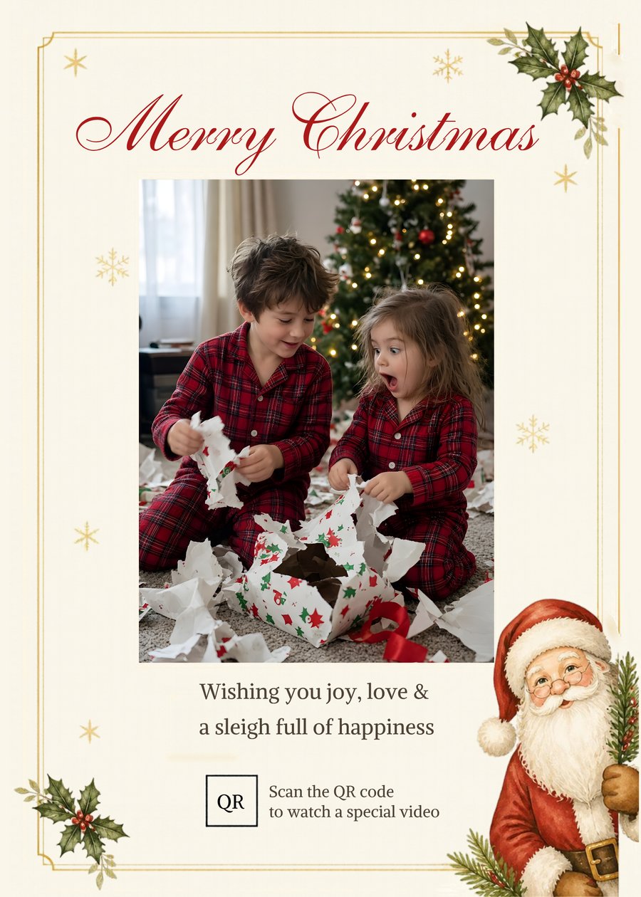 Santa Christmas card design