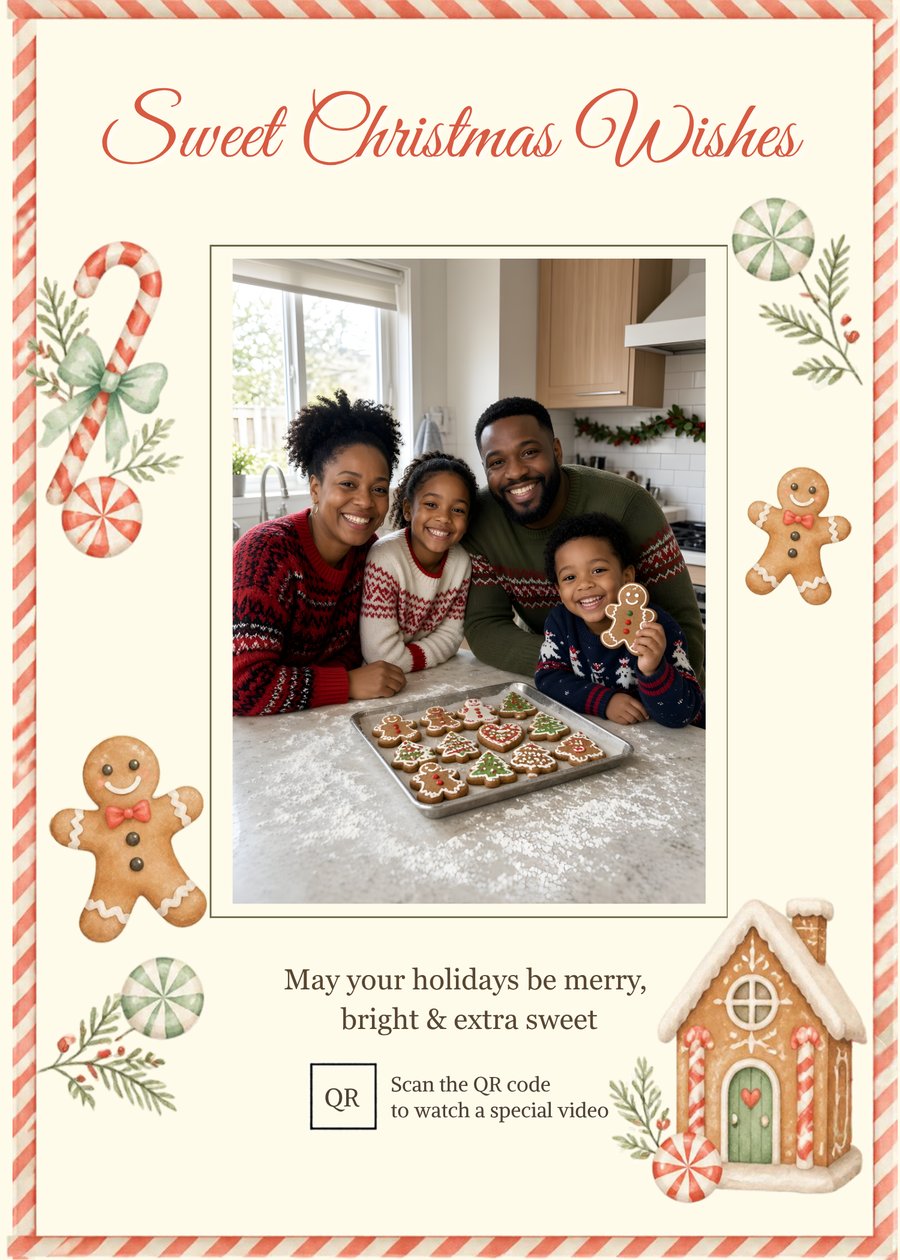 Sweet Christmas Wishes Christmas card design